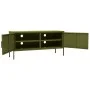Olivgrüner TV-Schrank aus Stahl, 105 x 35 x 50 cm von vidaXL, TV-Möbel - Ref: Foro24-336225, Preis: 148,13 €, Rabatt: %