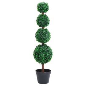 Planta de boj artificial forma de bola con maceta verde 90 cm