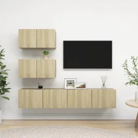 Sonoma Oak 4 Piece Living Room Furniture Set by vidaXL, TV Furniture - Ref: Foro24-3079025, Price: 152,96 €, Discount: %