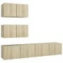 4-teiliges Wohnzimmermöbel-Set aus Sonoma-Eiche von vidaXL, TV-Möbel - Ref: Foro24-3079025, Preis: 152,81 €, Rabatt: %
