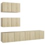 Juego de muebles de salón 4 piezas roble Sonoma de vidaXL, Muebles TV - Ref: Foro24-3079025, Precio: 152,46 €, Descuento: %