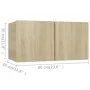 4-teiliges Wohnzimmermöbel-Set aus Sonoma-Eiche von vidaXL, TV-Möbel - Ref: Foro24-3079025, Preis: 152,81 €, Rabatt: %