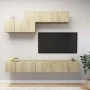 TV-Lounge-Möbel-Set 6-teilig Sonoma Eiche Ingenieurholz von vidaXL, TV-Möbel - Ref: Foro24-3079045, Preis: 206,69 €, Rabatt: %