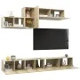 TV-Lounge-Möbel-Set 6-teilig Sonoma Eiche Ingenieurholz von vidaXL, TV-Möbel - Ref: Foro24-3079045, Preis: 206,69 €, Rabatt: %