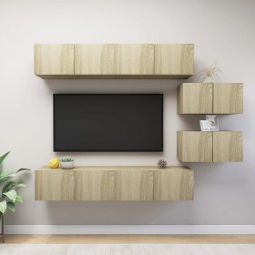 Juego de muebles de salón 6 piezas roble Sonoma de vidaXL, Muebles TV - Ref: Foro24-3079041, Precio: 230,21 €, Descuento: %