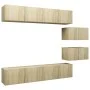 Juego de muebles de salón 6 piezas roble Sonoma de vidaXL, Muebles TV - Ref: Foro24-3079041, Precio: 241,76 €, Descuento: %