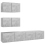 TV living room furniture set 7 pieces concrete gray engineered wood by vidaXL, TV Furniture - Ref: Foro24-3079130, Price: 134...