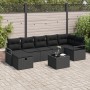 Juego de Sofá de Jardín de 8 Piezas con Cojines Ratán Negro, Sofá de Jardín de 2 Plazas con Cojines Ratán Negro von , Outdoor...