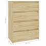 Beistellschrank aus massivem Kiefernholz 60x36x84 cm von vidaXL, Sideboards - Ref: Foro24-808103, Preis: 99,28 €, Rabatt: %