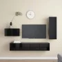 4-teiliges TV-Wohnzimmermöbelset aus schwarzem Holzwerkstoff von vidaXL, TV-Möbel - Ref: Foro24-3078783, Preis: 164,27 €, Rab...