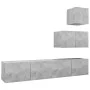 Wohnzimmermöbel-Set 4-teilig betongraues Holzwerkstoff von vidaXL, TV-Möbel - Ref: Foro24-3079155, Preis: 115,89 €, Rabatt: %
