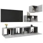 Wohnzimmermöbel-Set 4-teilig betongraues Holzwerkstoff von vidaXL, TV-Möbel - Ref: Foro24-3079155, Preis: 115,89 €, Rabatt: %