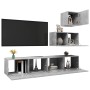 Wohnzimmermöbel-Set 4-teilig betongraues Holzwerkstoff von vidaXL, TV-Möbel - Ref: Foro24-3079155, Preis: 123,17 €, Rabatt: %