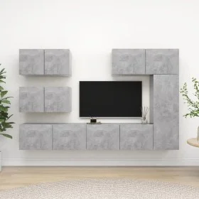 Set muebles de salón TV 6 pzas madera ingeniería gris hormigón de vidaXL, Muebles TV - Ref: Foro24-3079135, Precio: 217,64 €,...