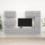 Set muebles de salón TV 6 pzas madera ingeniería gris hormigón de vidaXL, Muebles TV - Ref: Foro24-3079135, Precio: 217,64 €,...