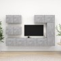 TV-Lounge-Möbel-Set 6-teilig Holztechnik grau Beton von vidaXL, TV-Möbel - Ref: Foro24-3079135, Preis: 216,63 €, Rabatt: %