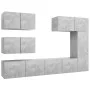 Set muebles de salón TV 6 pzas madera ingeniería gris hormigón de vidaXL, Muebles TV - Ref: Foro24-3079135, Precio: 217,64 €,...