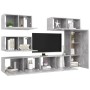 Living room TV set, 6 pieces, engineered wood, gray concrete. by vidaXL, TV Furniture - Ref: Foro24-3079135, Price: 216,63 €,...