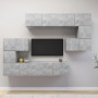 TV living room furniture set 8 pieces concrete gray engineered wood by vidaXL, TV Furniture - Ref: Foro24-3079143, Price: 249...