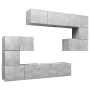 TV living room furniture set 8 pieces concrete gray engineered wood by vidaXL, TV Furniture - Ref: Foro24-3079143, Price: 247...