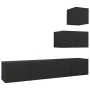 4-piece black engineered wood TV living room furniture set by vidaXL, TV Furniture - Ref: Foro24-3078840, Price: 145,68 €, Di...