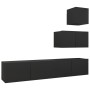 4-teiliges TV-Wohnzimmermöbelset aus schwarzem Holzwerkstoff von vidaXL, TV-Möbel - Ref: Foro24-3078840, Preis: 142,91 €, Rab...