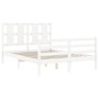 White solid wood bed frame with headboard 140x200 cm by vidaXL, Beds and slatted bases - Ref: Foro24-3194117, Price: 138,62 €...