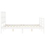 Weißer Massivholzbettrahmen mit Kopfteil 140x200 cm von vidaXL, Betten und Lattenroste - Ref: Foro24-3194117, Preis: 138,62 €...