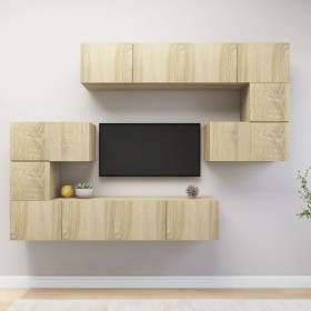 TV-Möbelset 8-teilig Sonoma-Eichensperrholz von vidaXL, TV-Möbel - Ref: Foro24-3079038, Preis: 265,96 €, Rabatt: %