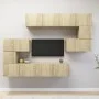 Set de muebles para TV 8 pzas madera contrachapada roble Sonoma de vidaXL, Muebles TV - Ref: Foro24-3079038, Precio: 278,61 €...