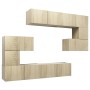Set de muebles para TV 8 pzas madera contrachapada roble Sonoma de vidaXL, Muebles TV - Ref: Foro24-3079038, Precio: 275,73 €...