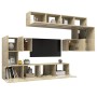 TV-Möbelset 8-teilig Sonoma-Eichensperrholz von vidaXL, TV-Möbel - Ref: Foro24-3079038, Preis: 265,96 €, Rabatt: %