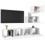 4-teiliges TV-Wohnzimmermöbelset aus weißem Holzwerkstoff von vidaXL, TV-Möbel - Ref: Foro24-3078735, Preis: 141,80 €, Rabatt: %