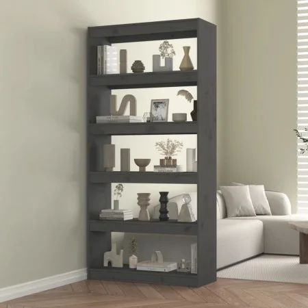 Gray pine wood shelving/space divider 80x30x167.4 cm by vidaXL, Bookcases and shelves - Ref: Foro24-808200, Price: 80,66 €, D...