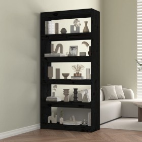 Black pine wood shelving/space divider 80x30x167.4 cm by vidaXL, Bookcases and shelves - Ref: Foro24-808202, Price: 107,96 €,...