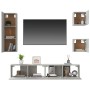 TV-Möbelset 5-teilig betongraues Sperrholz von vidaXL, TV-Möbel - Ref: Foro24-3114441, Preis: 170,89 €, Rabatt: %