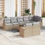 Conjunto de sofá de jardín Manual 9 pcs Beige 55 x 55 x 37 cm