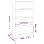 White pine wood shelf/space divider 80x30x135.5cm by vidaXL, Bookcases and shelves - Ref: Foro24-808194, Price: 88,21 €, Disc...