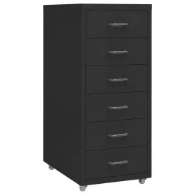 Mobiler Aktenschrank aus schwarzem Metall, 28 x 41 x 69 cm von vidaXL, Aktenschränke - Ref: Foro24-335918, Preis: 95,84 €, Ra...