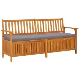 Storage bench with cushion solid acacia wood 170 cm by vidaXL, garden benches - Ref: Foro24-316741, Price: 320,19 €, Discount: %