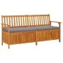 Storage bench with cushion solid acacia wood 170 cm by vidaXL, garden benches - Ref: Foro24-316741, Price: 320,19 €, Discount: %