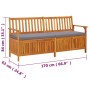 Aufbewahrungsbank mit Kissen aus massivem Akazienholz 170 cm von vidaXL, Gartenbänke - Ref: Foro24-316741, Preis: 334,23 €, R...