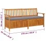 Storage bench with cushion solid acacia wood 170 cm by vidaXL, garden benches - Ref: Foro24-316741, Price: 320,19 €, Discount: %