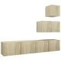 4-teiliges Wohnzimmermöbel-Set aus Sonoma-Eiche von vidaXL, TV-Möbel - Ref: Foro24-3079050, Preis: 135,44 €, Rabatt: %