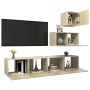 4-teiliges Wohnzimmermöbel-Set aus Sonoma-Eiche von vidaXL, TV-Möbel - Ref: Foro24-3079050, Preis: 131,27 €, Rabatt: %