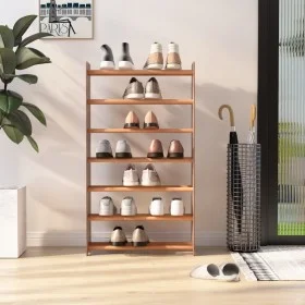 Mueble zapatero de madera contrachapada marrón 65x24x117 cm by vidaXL, Shoe racks and shoe organizers - Ref: Foro24-327349, P...