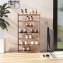 Mueble zapatero de madera contrachapada marrón 65x24x117 cm de vidaXL, Zapateros y organizadores de calzado - Ref: Foro24-327...