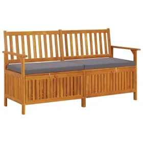 Banco de almacenaje con cojín madera maciza de acacia 148 cm de vidaXL, Bancos de jardín - Ref: Foro24-316740, Precio: 274,38...