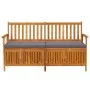 Solid acacia wood storage bench with cushion 148 cm by vidaXL, garden benches - Ref: Foro24-316740, Price: 274,38 €, Discount: %