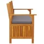 Banco de almacenaje con cojín madera maciza de acacia 148 cm de vidaXL, Bancos de jardín - Ref: Foro24-316740, Precio: 274,38...